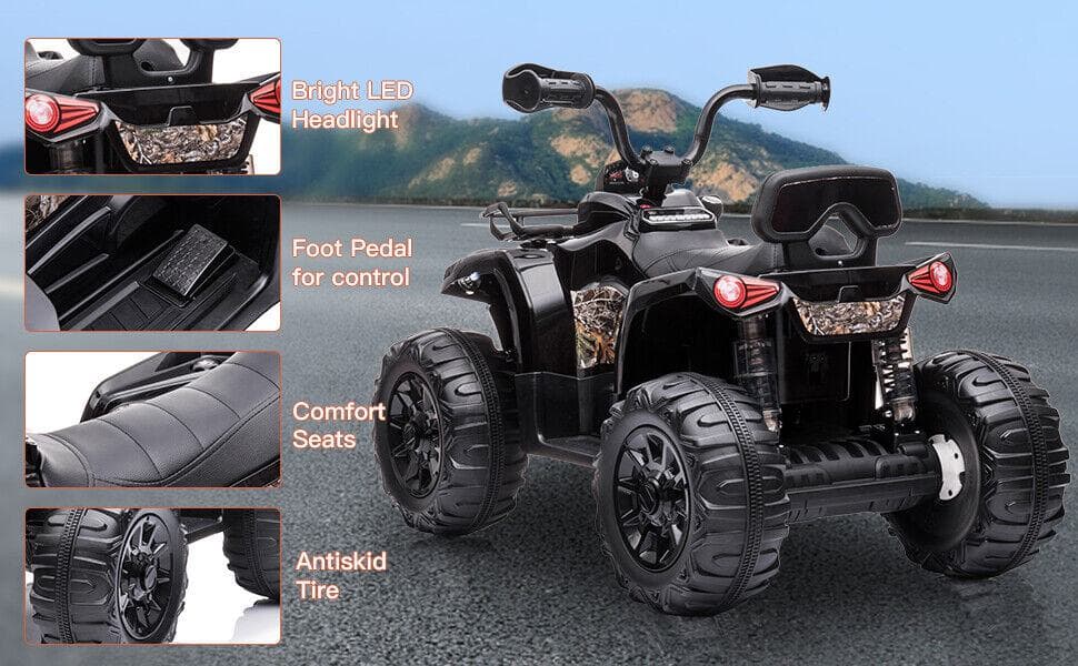 Electric Quad ATV Car for Kids - 12V Battery Powered 4-Wheeler with Fat Tires