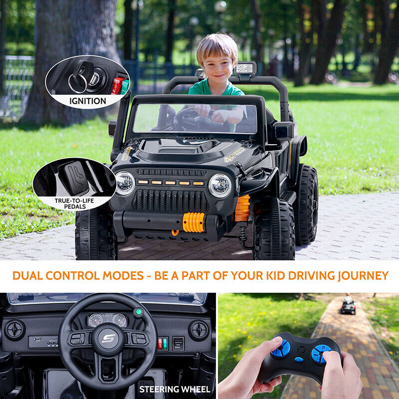 Electric Ride-On Car for Kids with Remote Control and Parent Seat - 12V Power Wheels Truck
