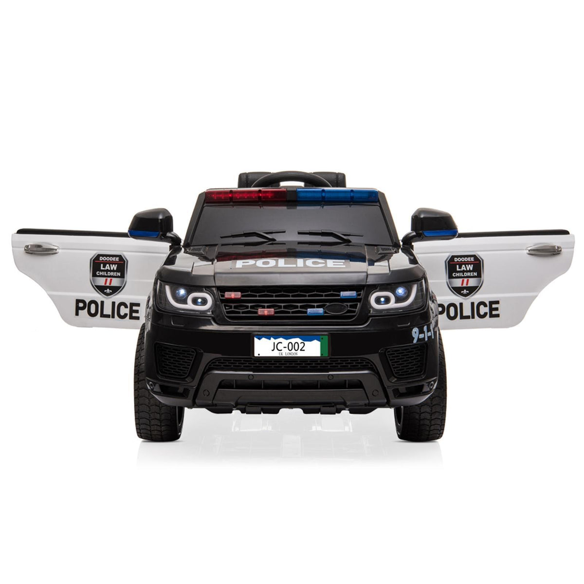 12V Police Ride-On Car with 3 Speeds, MP3 Player, LED Lights, and 2.4GZ Remote Control - Perfect Gift for Kids