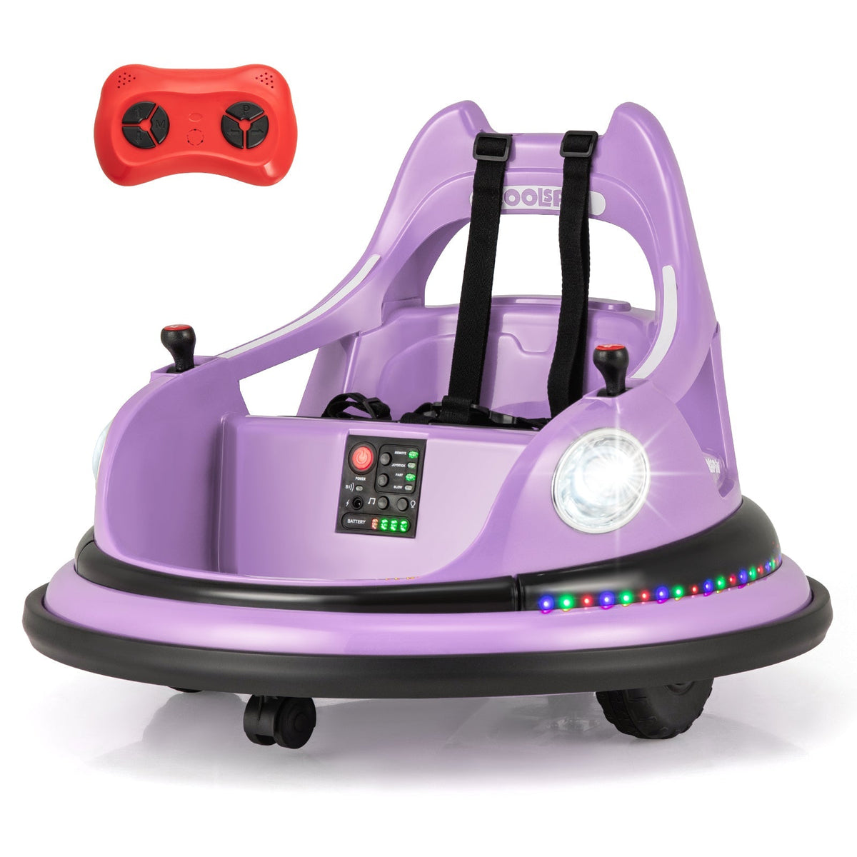 12V Kids Ride On Bumper Car with Remote Control and Dual Joysticks