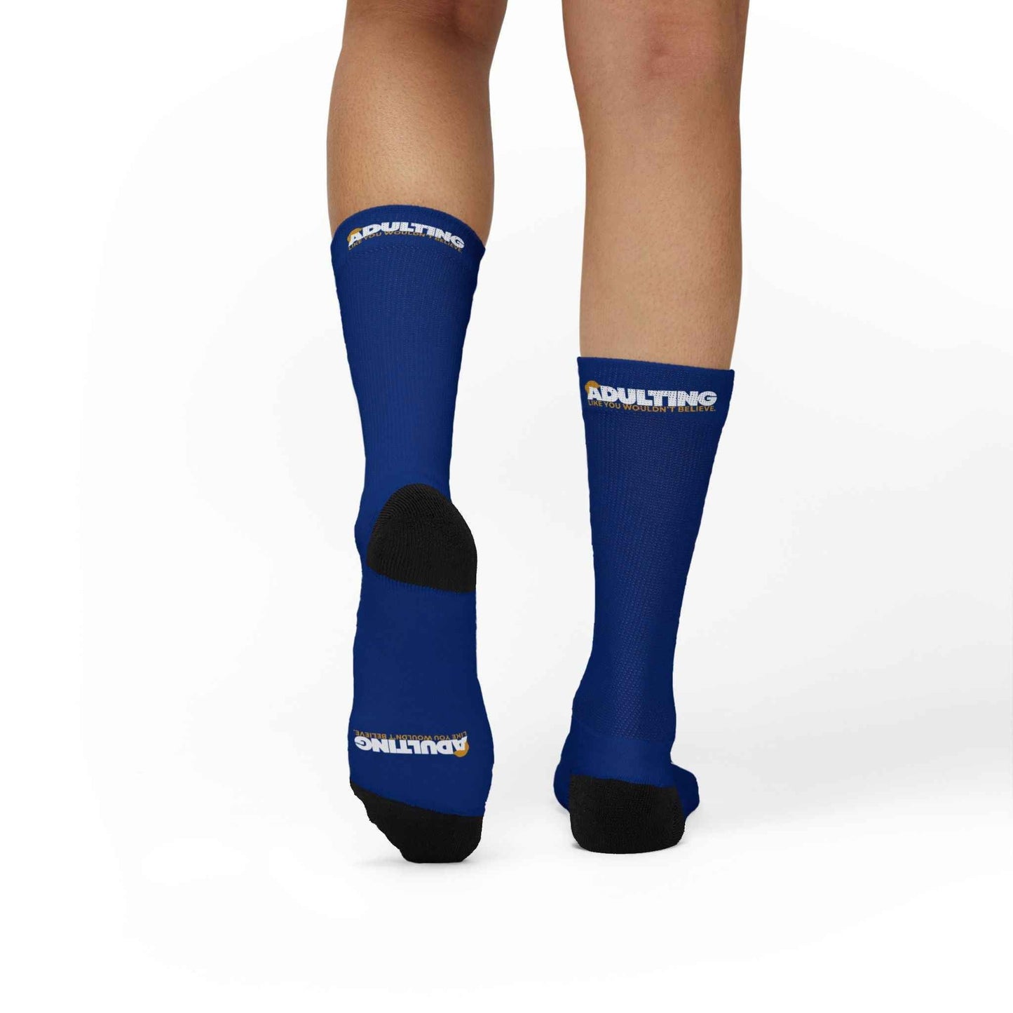 Adulting Like You Wouldn’t Believe Political Parody Crew Socks