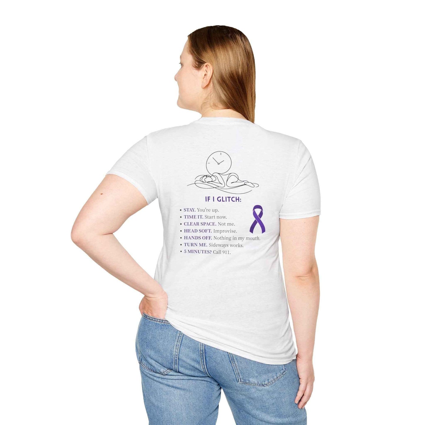 Glitch Happens Tee – Minimalist Seizure First Aid Shirt