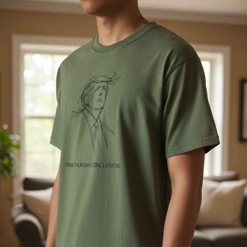 Draw Your Own Conclusions Unisex Graphic Tee – Minimal Line Art Statement Shirt