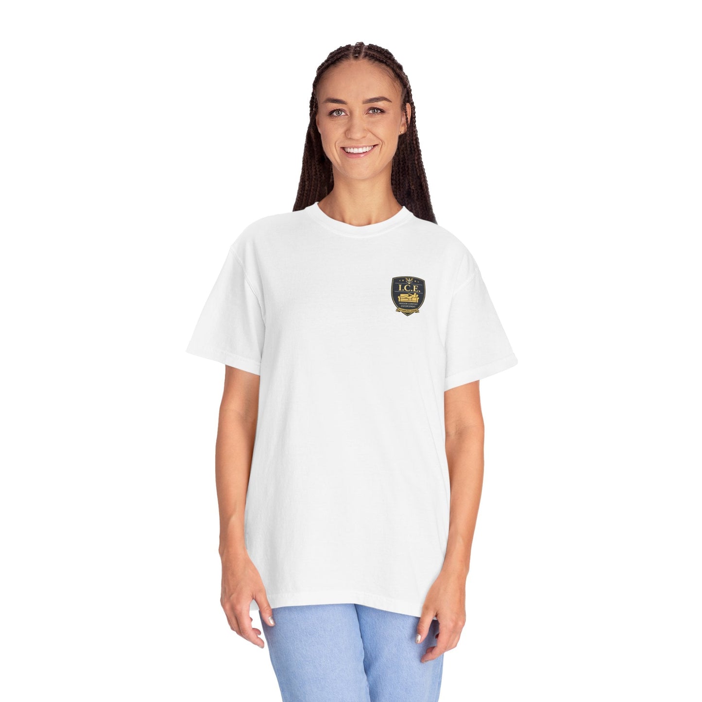 I.C.E. Badge T-Shirt | Institute of Cozy Excellence Parody Tee