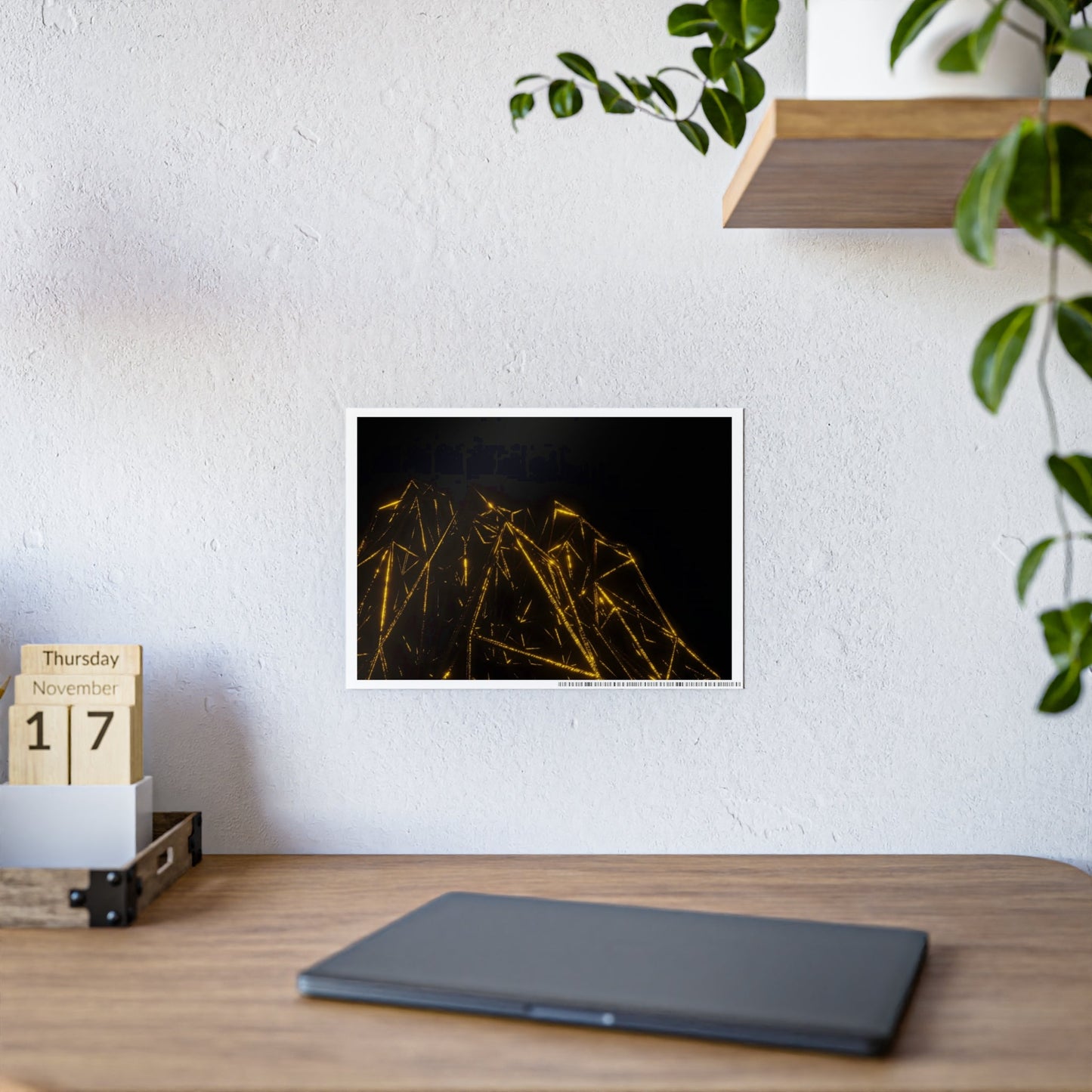 gold mountain frame [path expanding] art print