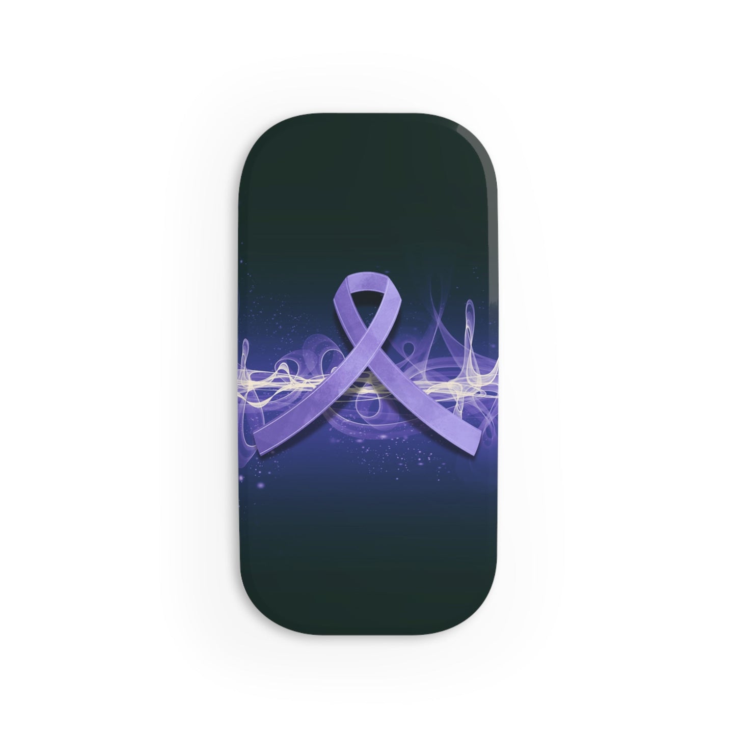 Epilepsy Awareness Phone Stand – Purple Ribbon Brain Wave Design