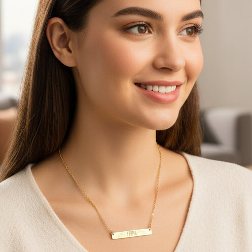 FEREL — Engraved Bar Necklace (Cat Love Edition)