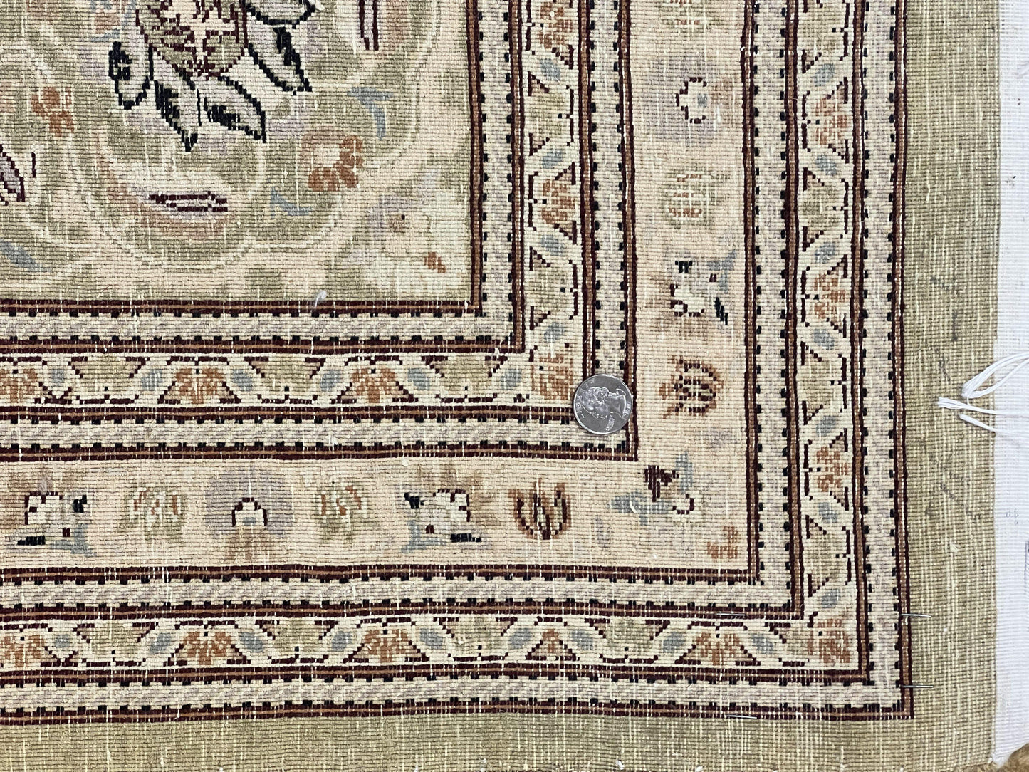 Pak Persian Rug 8x10, Wool Hand Knotted Vintage Carpet, Safavieh Rug, Gold Tan, 270 KPSI