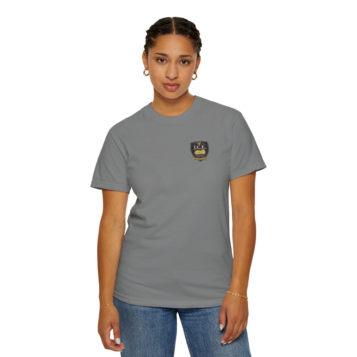I.C.E. Badge T-Shirt | Institute of Cozy Excellence Parody Tee