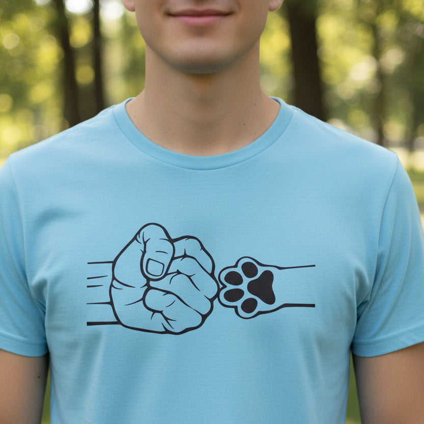Fist Bump Paw Bump Tee | Cat Lover Graphic Shirt