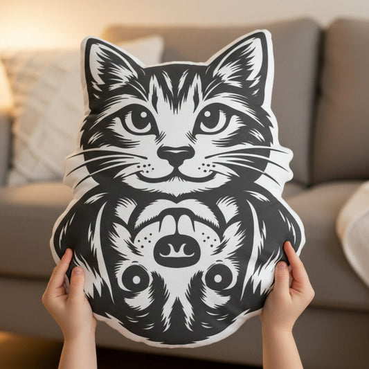 Cat / Dog Illusion Pillow — Pick a Side (You Can’t)