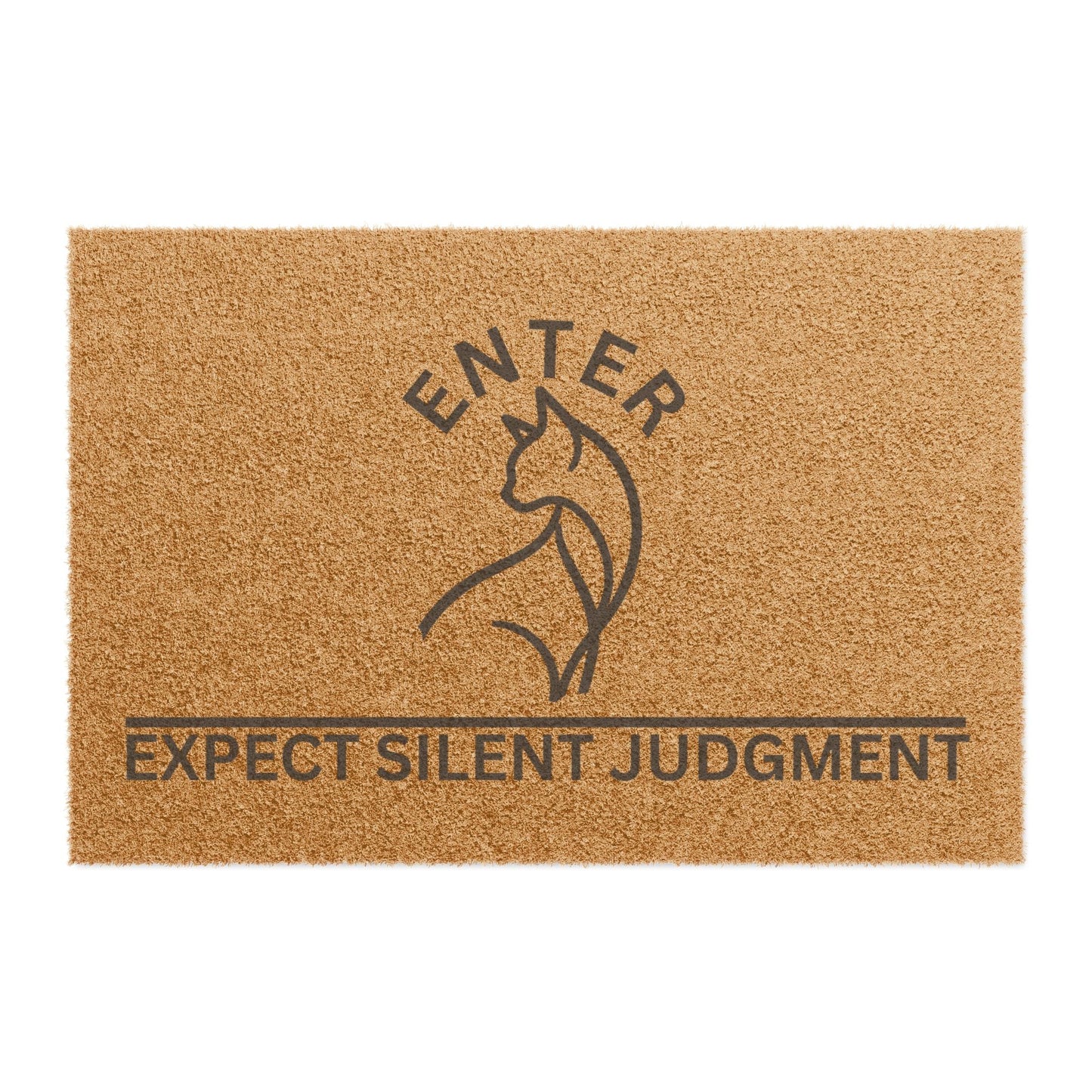 Enter. Expect Silent Judgment. Cat Welcome Mat