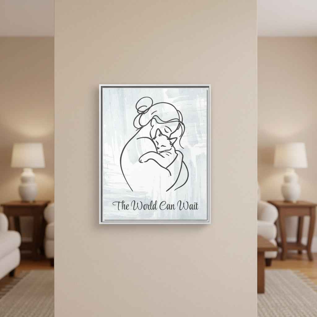 The World Can Wait Cat Canvas Print