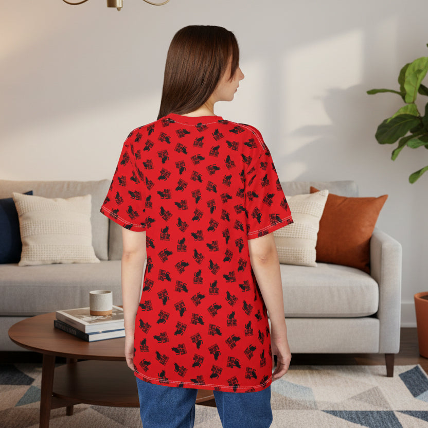 If You Can Read This You’re Too Close – Red All-Over Print Unisex T-Shirt