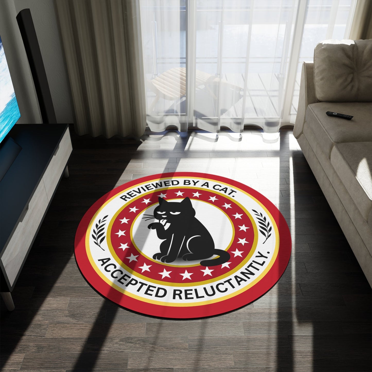 Reviewed by a Cat. Accepted Reluctantly. Round Rug