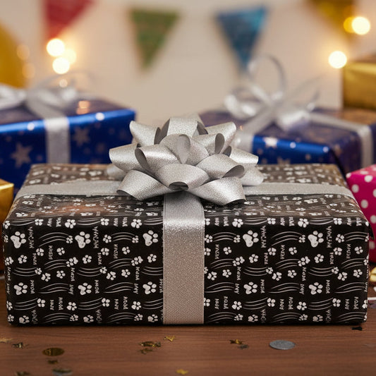 Cat Paw Scratch Gift Wrap – Black & White