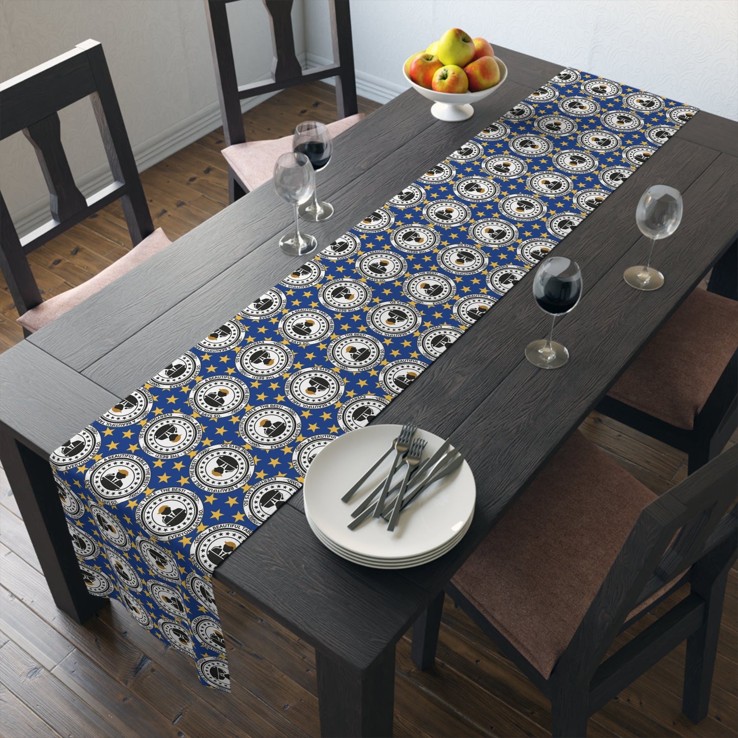 A Beautiful Table Table Runner – Faux Official Parody Seal Pattern