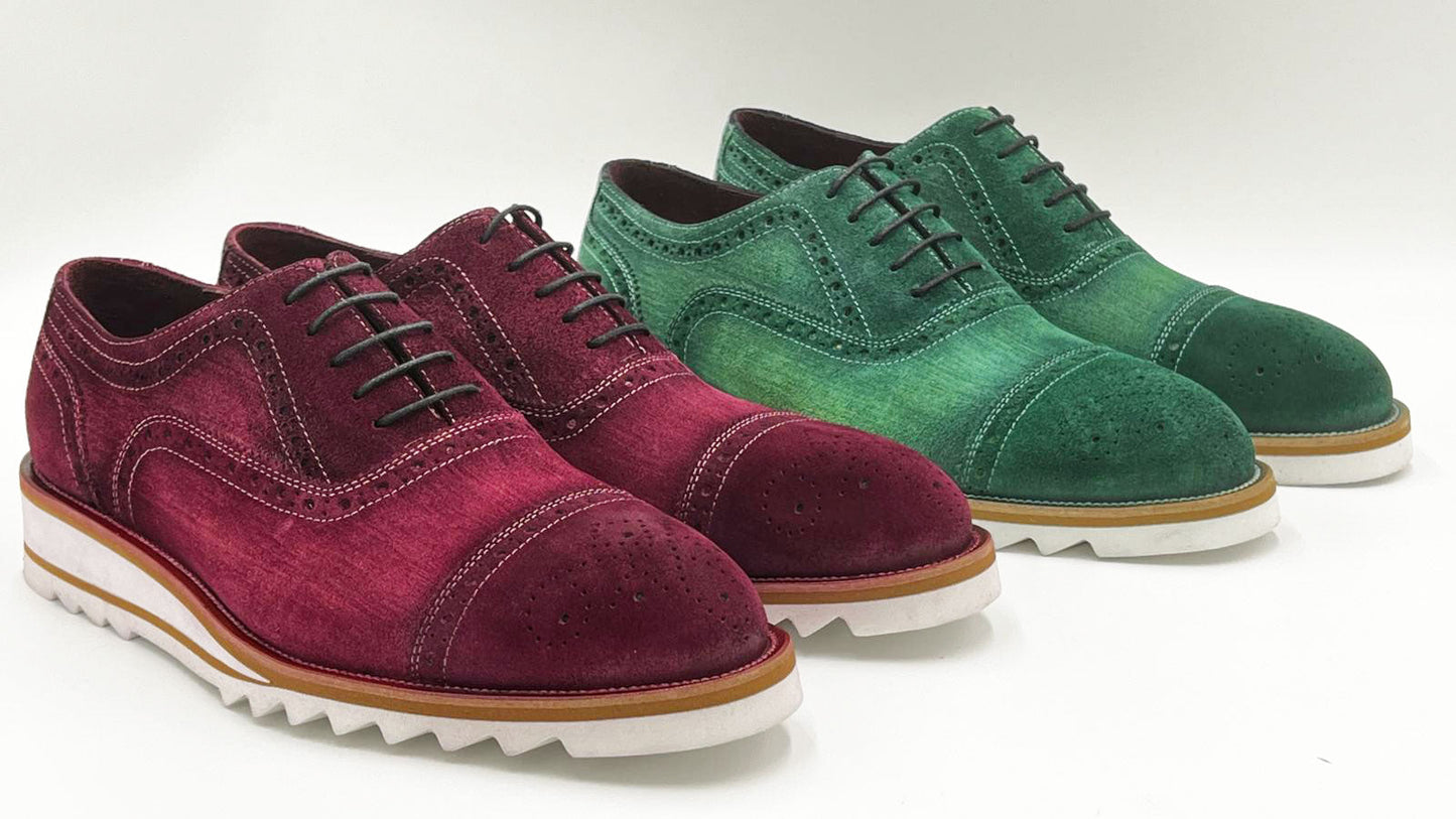C Collection Suede Oxford - Burgundy