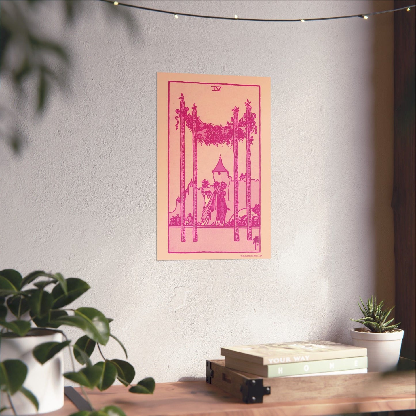Four of Wands Tarot Card Poster by The Love Witch