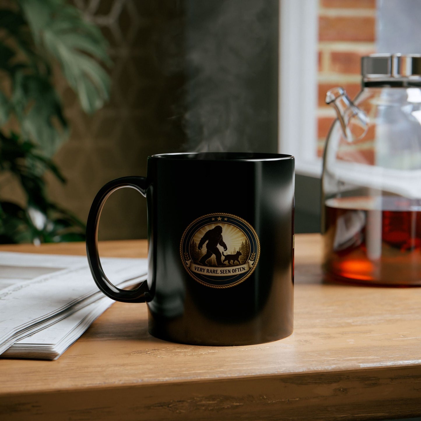 Very Rare. Seen Often. Black Ceramic Coffee Mug