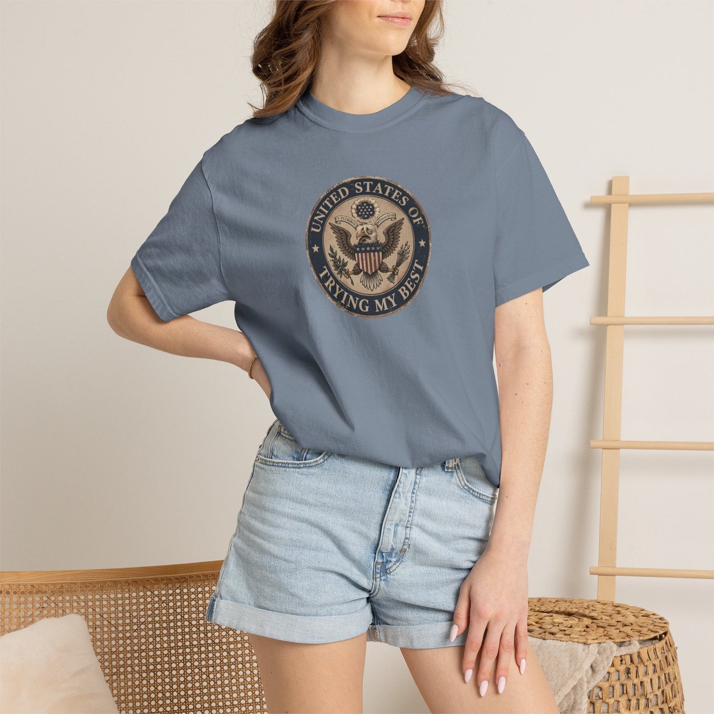United States of Trying My Best Garment-Dyed T-Shirt