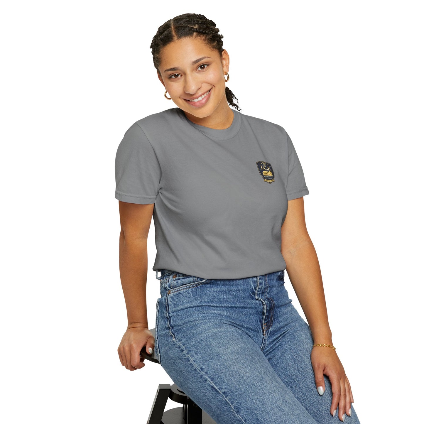I.C.E. Badge T-Shirt | Institute of Cozy Excellence Parody Tee