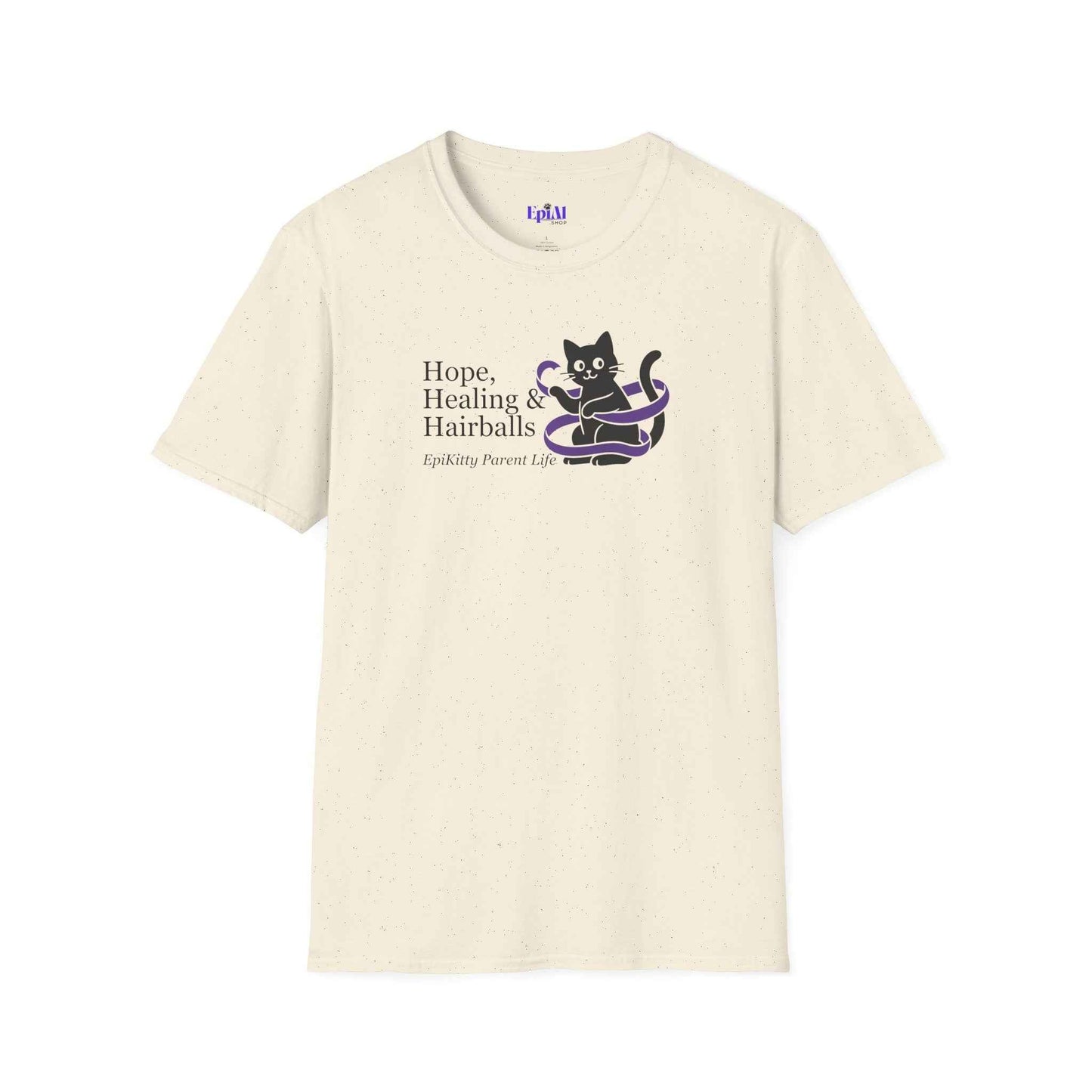 Hope, Healing & Hairballs Cat T-Shirt – Epikitty Parent Awareness Tee