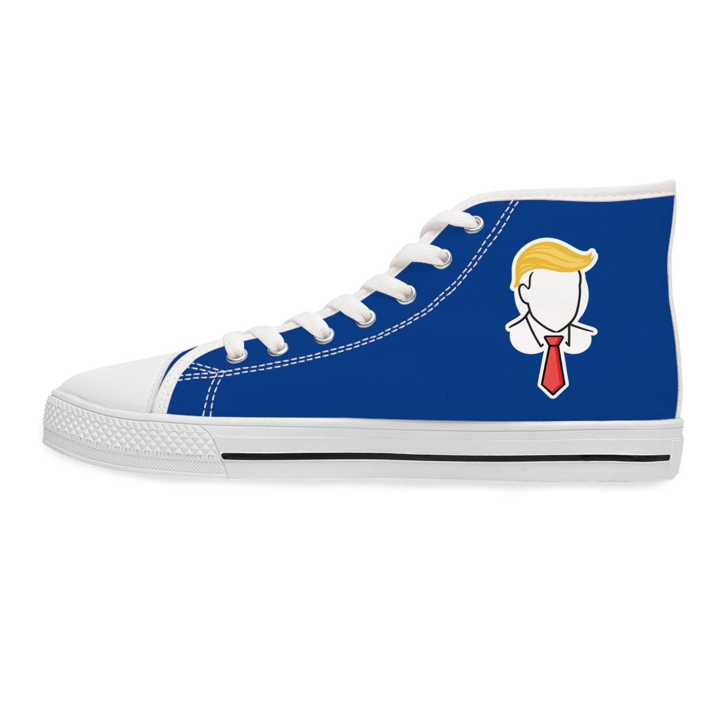 Executive Hairline Women’s High-Top Sneakers – Political Parody Statement Shoes