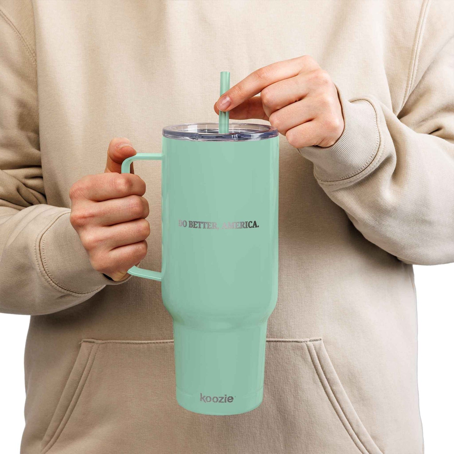 Do Better, America 40oz Insulated Tumbler – Engraved Travel Mug with Handle