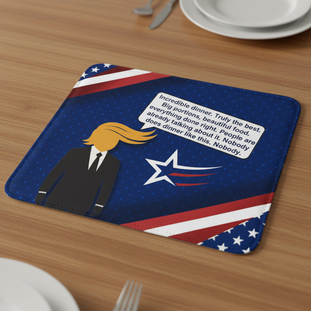 Main Character at Dinner – Americana Leather Placemat