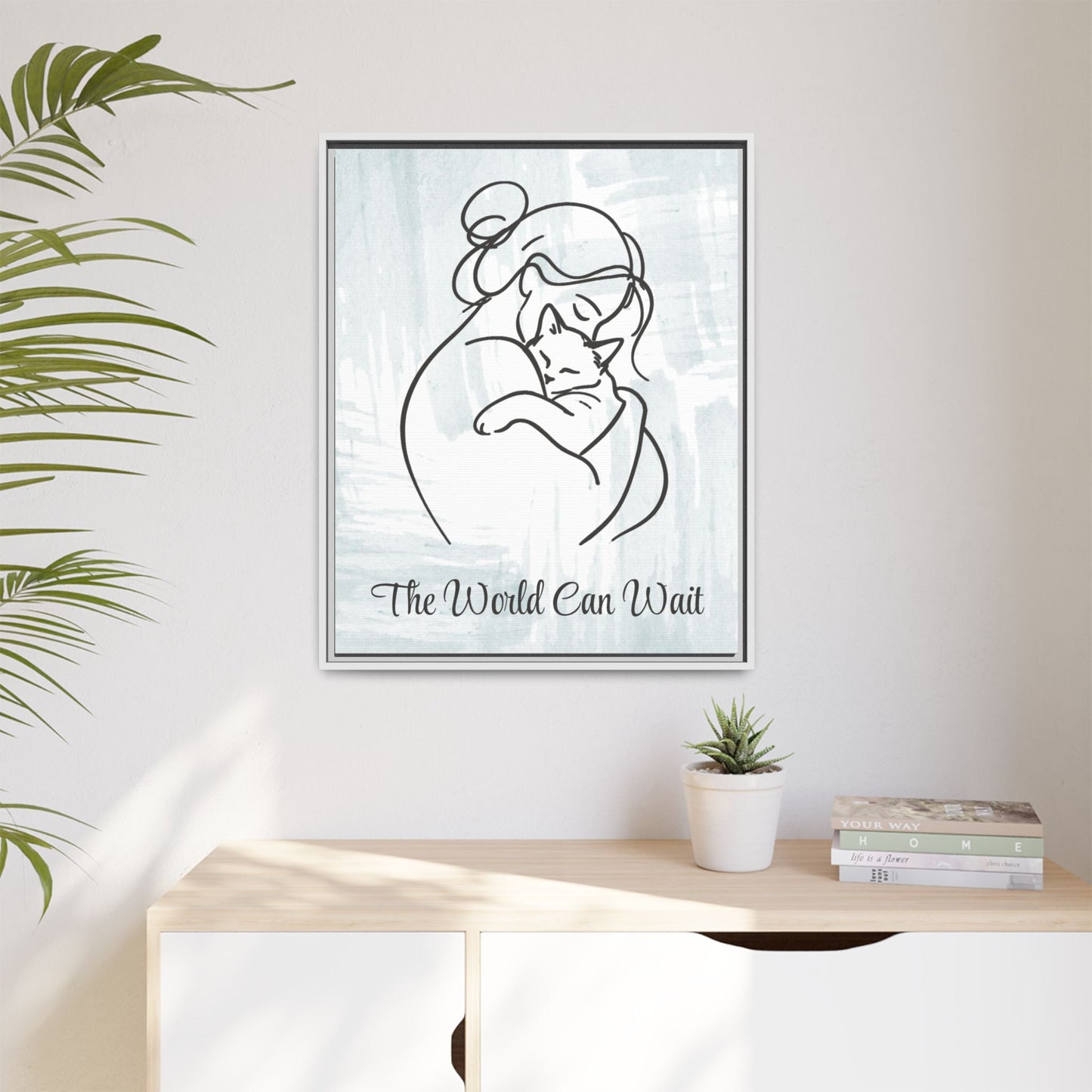 The World Can Wait Cat Canvas Print