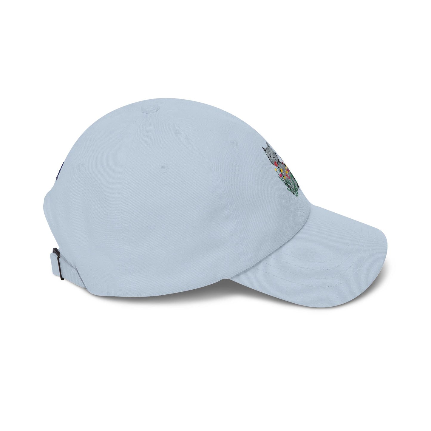 Floral Cat Embroidered Hat – Soft Garden Cat Cotton Cap