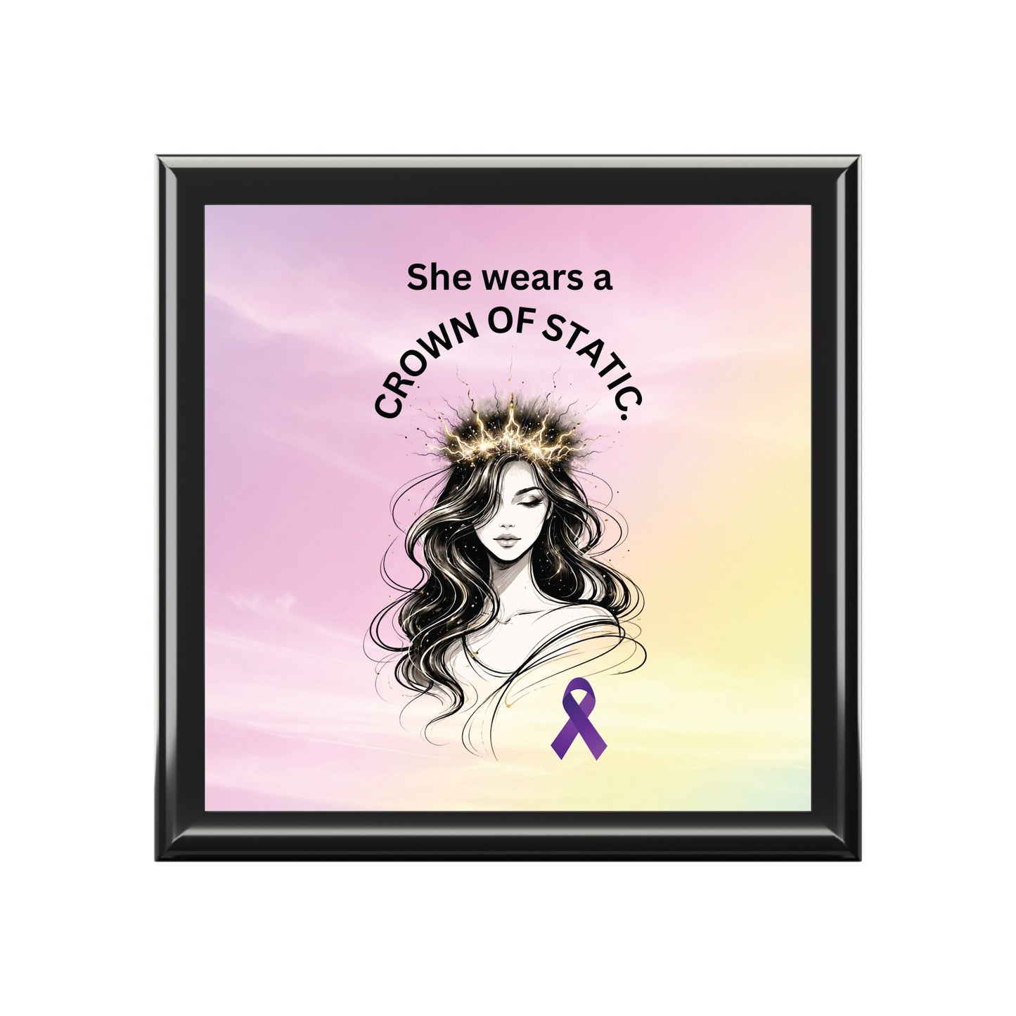 She Wears a Crown of Static – Epilepsy Awareness Jewelry Box