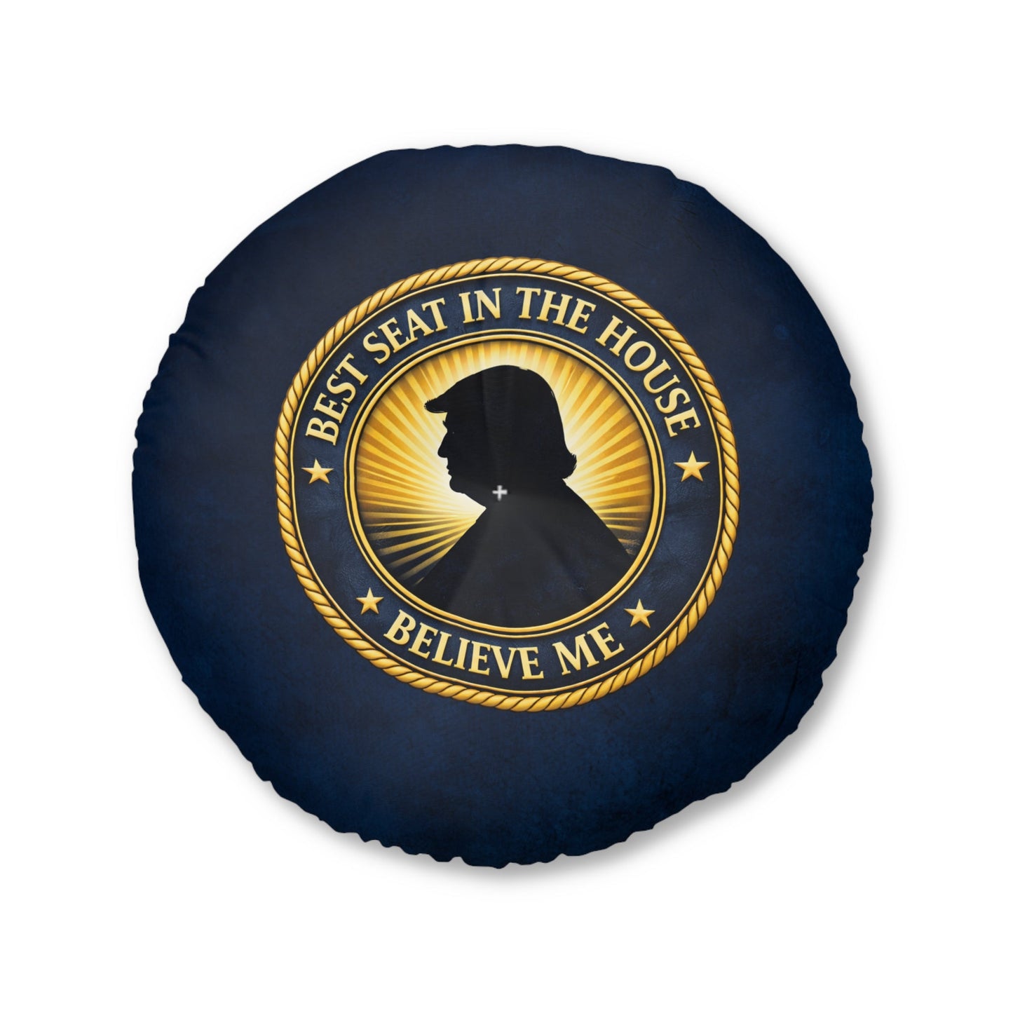 Best Seat in the House Floor Cushion – Political Parody Round Pillow