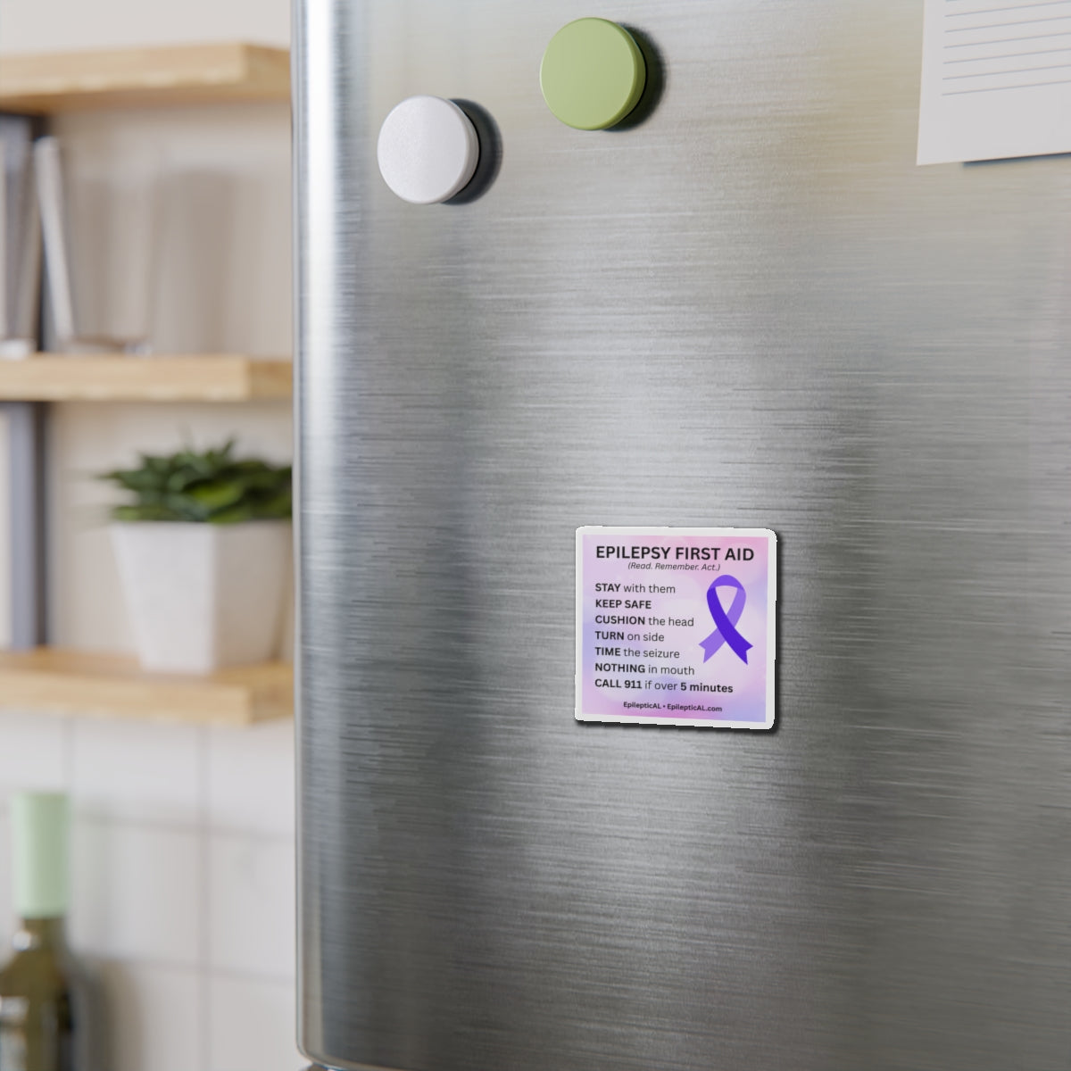 Epilepsy First Aid Magnet | Read. Remember. Act.