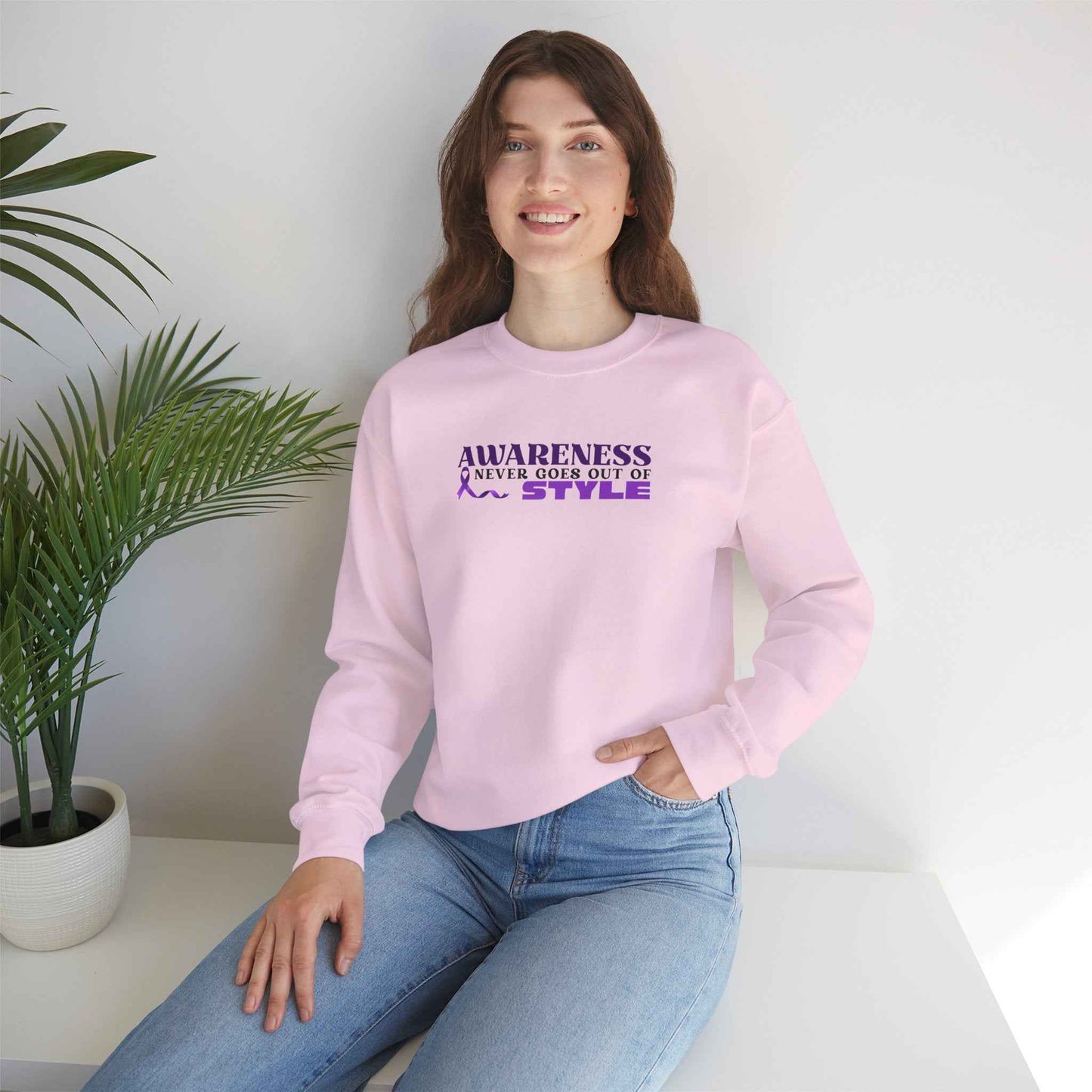 “Awareness Never Goes Out of Style” Embroidered Sweatshirt