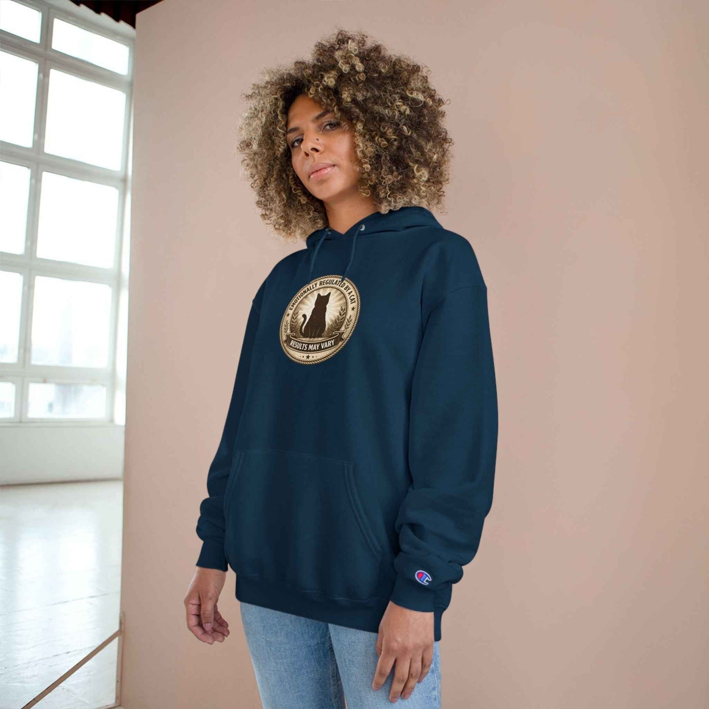 Emotionally Regulated by a Cat Hoodie (Champion® Sweatshirt)