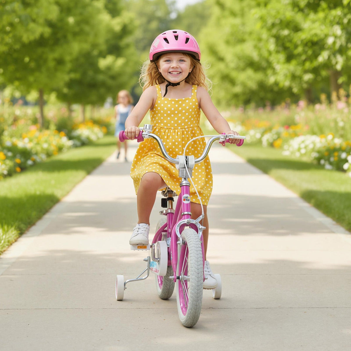 Kids Bike 12-18 Inch with Training Wheels - Pink