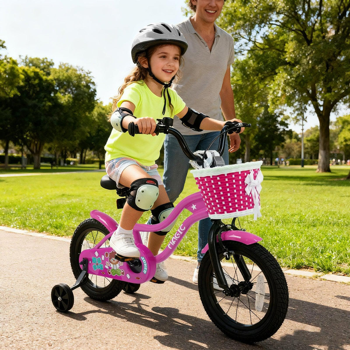 Kids Bike with Training Wheels 12-18 Inch - Magic Rose