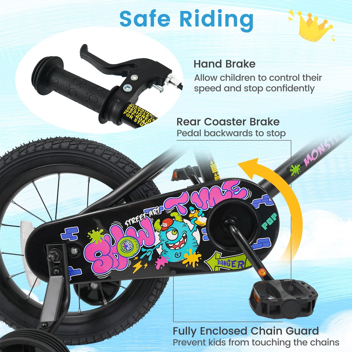 18-Inch Kids Bike with Training Wheels for Ages 4-8
