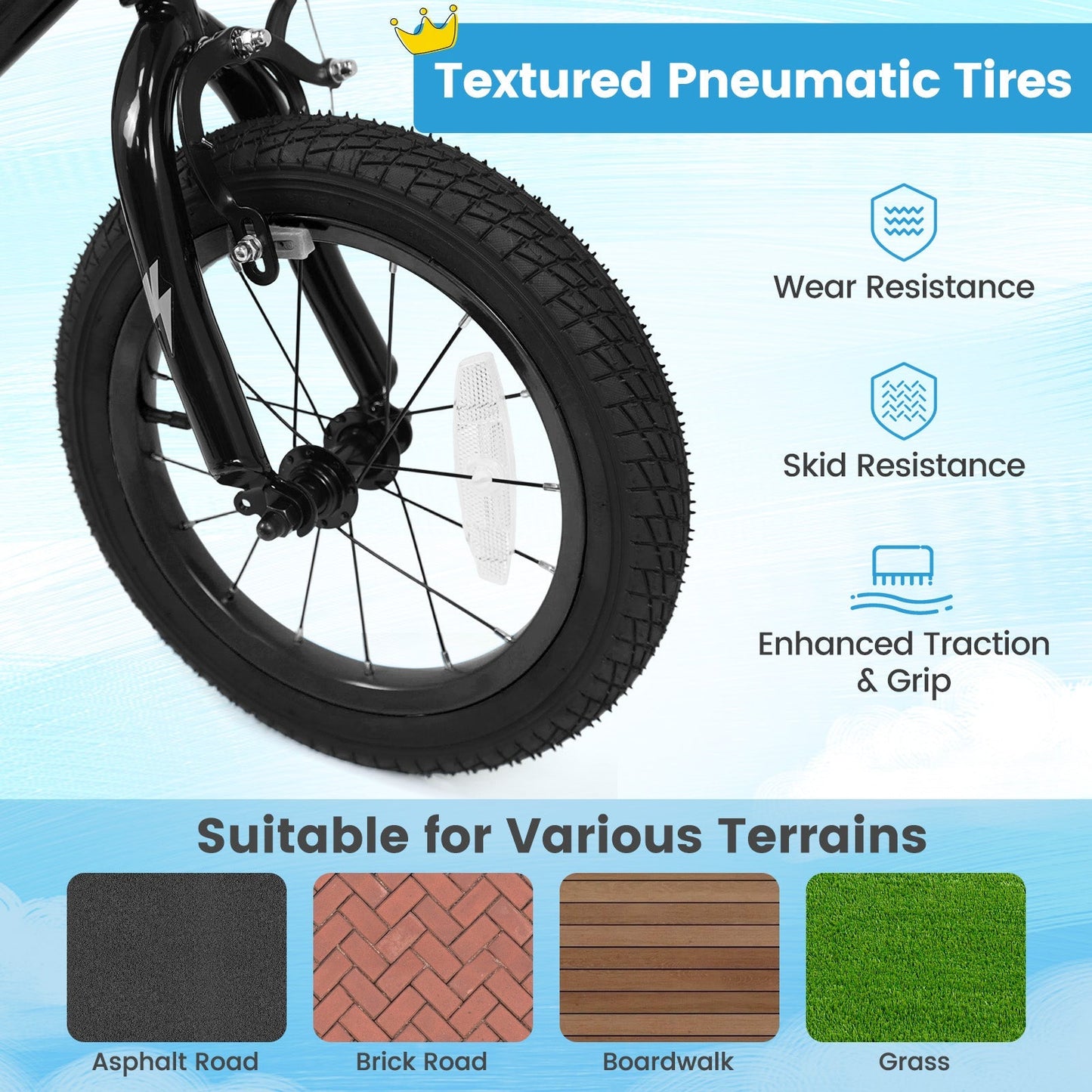 18-Inch Kids Bike with Training Wheels for Ages 4-8