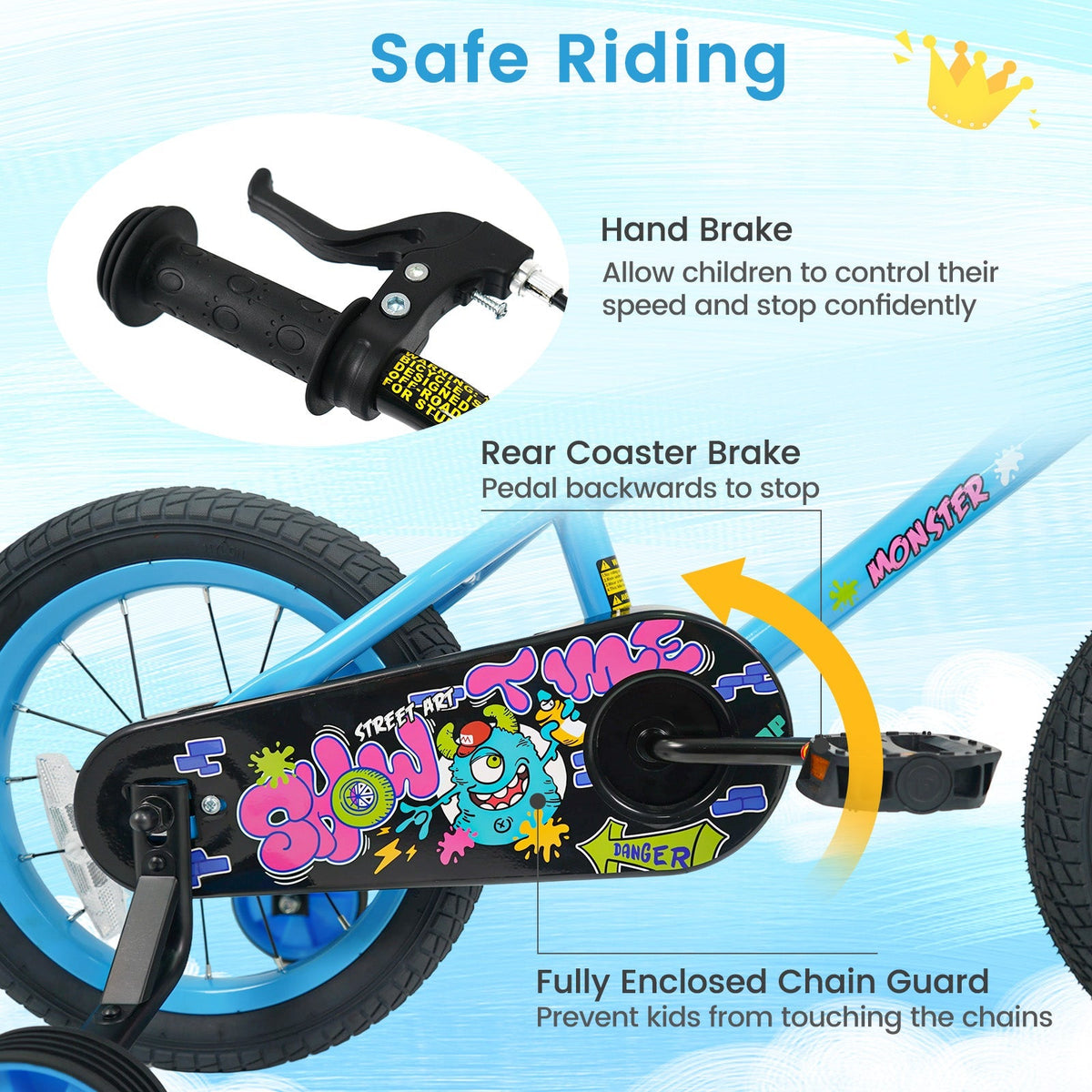 Kids Bike 16 Inch with Training Wheels Ages 4-7