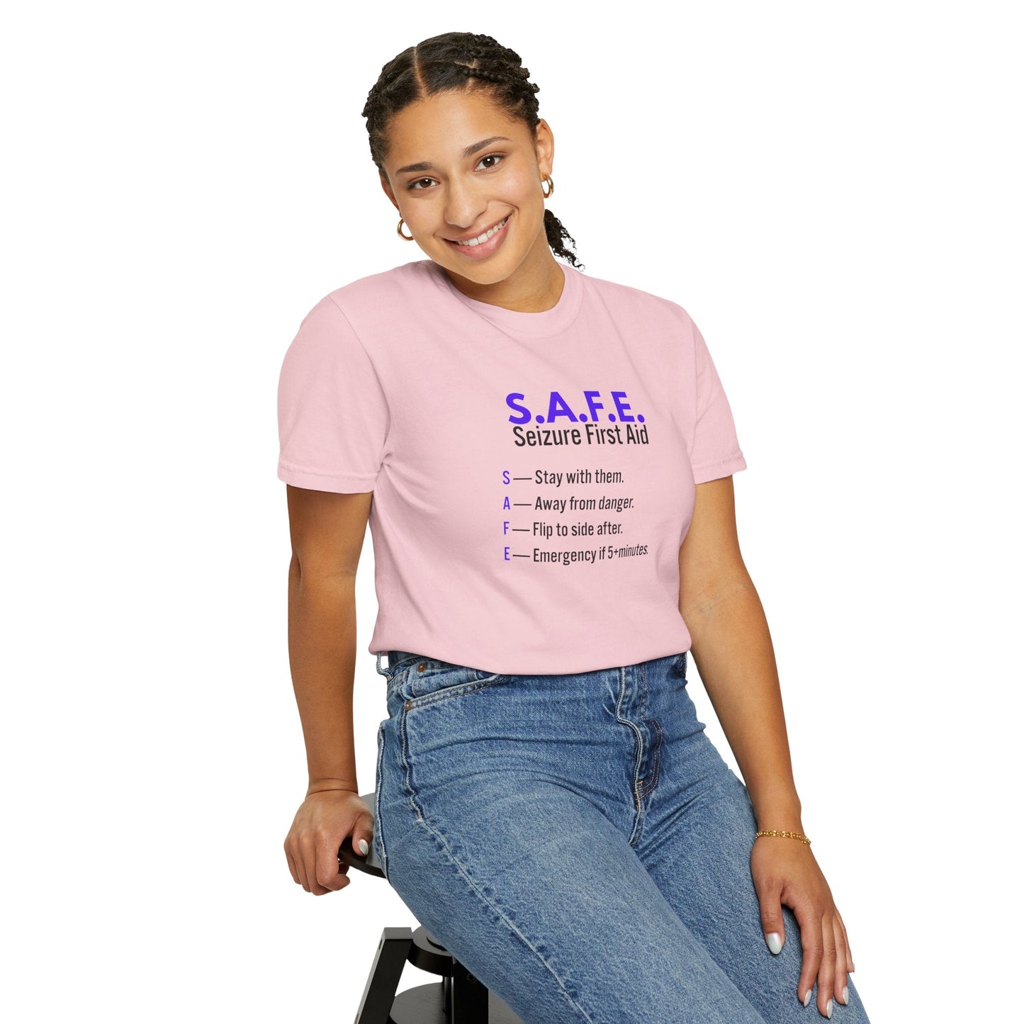 S.A.F.E. Seizure First Aid T-Shirt – Epilepsy Awareness Education Tee