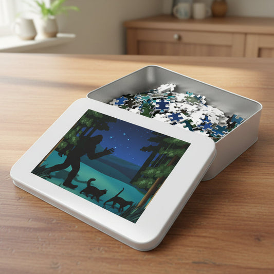 Catsquatch Midnight Walk Puzzle – Cats, Stars & Quiet Wonder