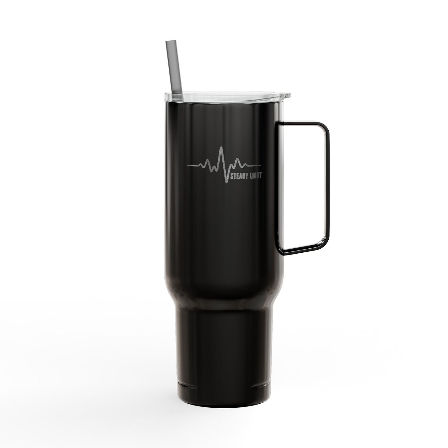Steady Light 40oz Insulated Tumbler – Engraved Travel Mug with Handle