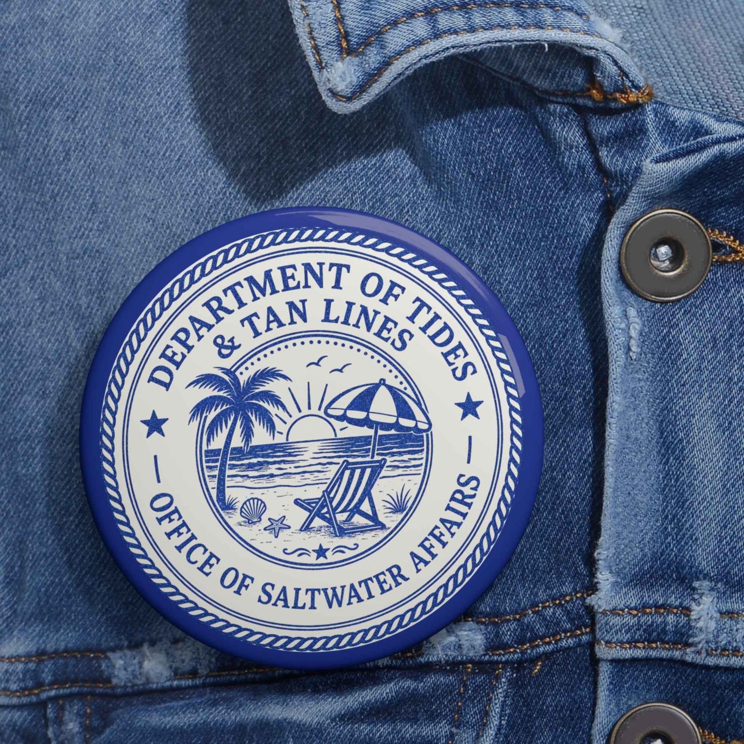 Department of Tides Pin Button – Office of Saltwater Affairs Coastal Seal