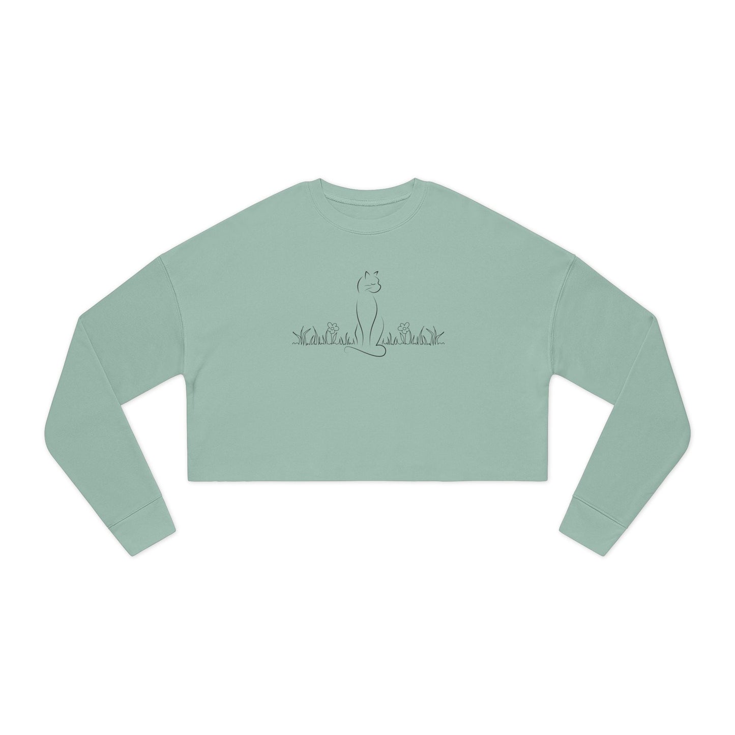 Trendy Cat Lover Women's Cropped Sweatshirt