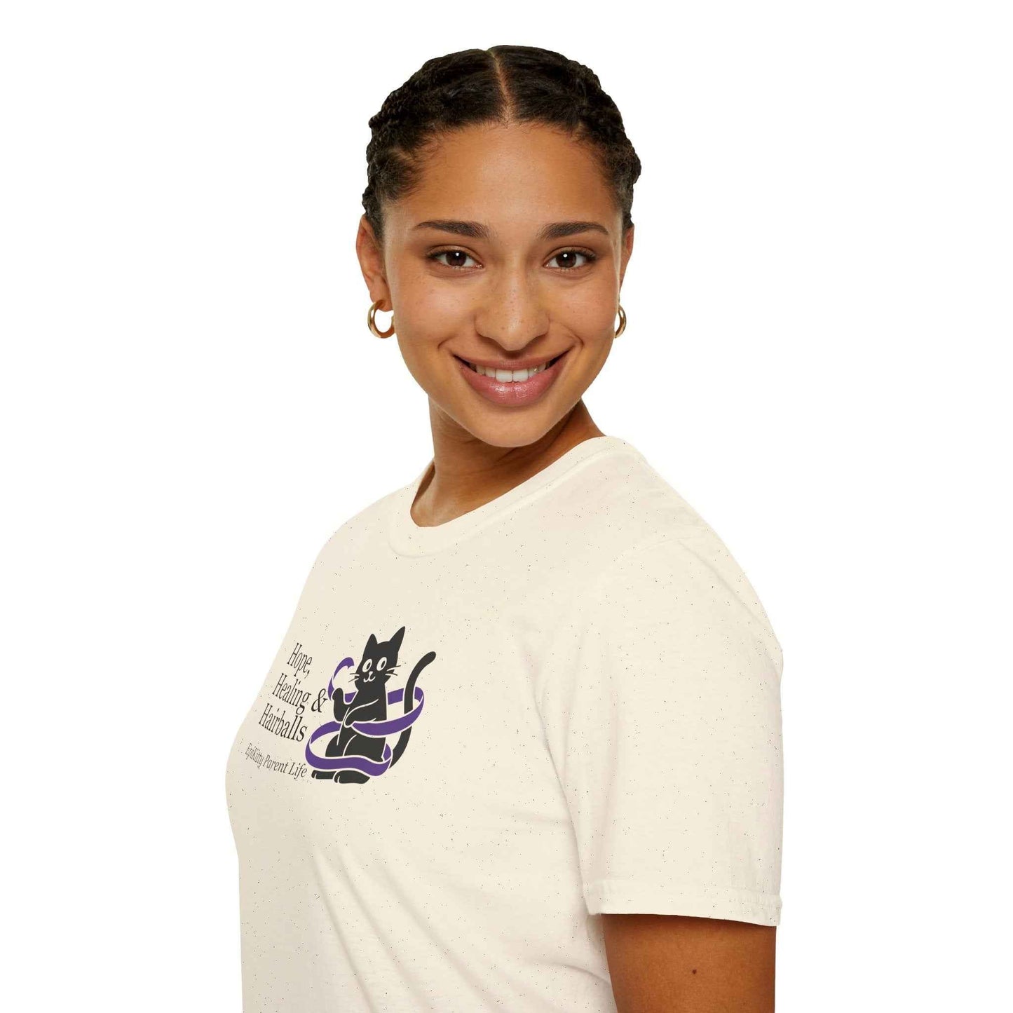 Hope, Healing & Hairballs Cat T-Shirt – Epikitty Parent Awareness Tee
