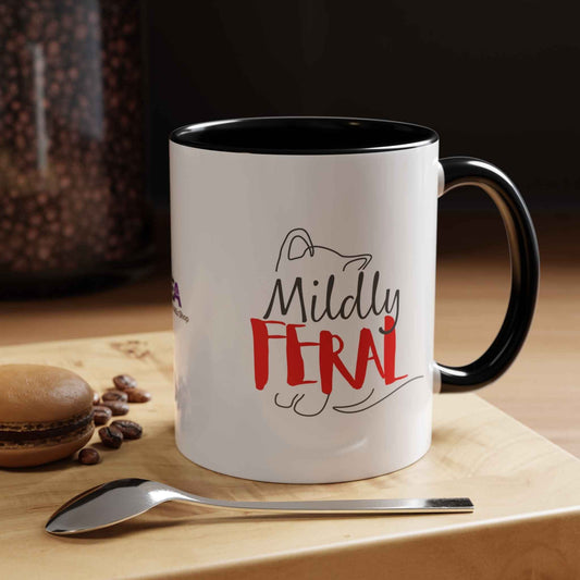 Mildly Feral Accent Mug — Morning Mood, Accurately Labeled