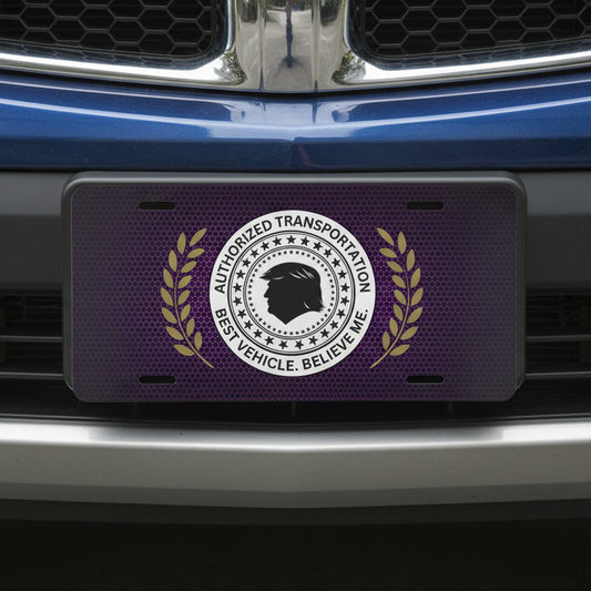 “Authorized Transportation” Political Parody Vanity Plate – Believe Me Edition